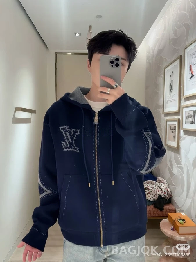 루이비통 루이비통 모노그램 플라워 자카드 후드 집업 상세 이미지