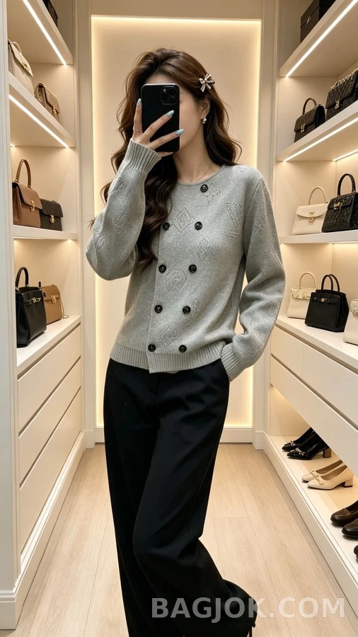 루이비통 루이비통 모노그램 더블 버튼 가디건 상세 이미지