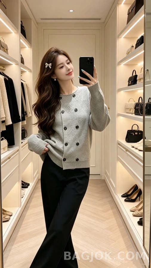 루이비통 루이비통 모노그램 더블 버튼 가디건 상세 이미지