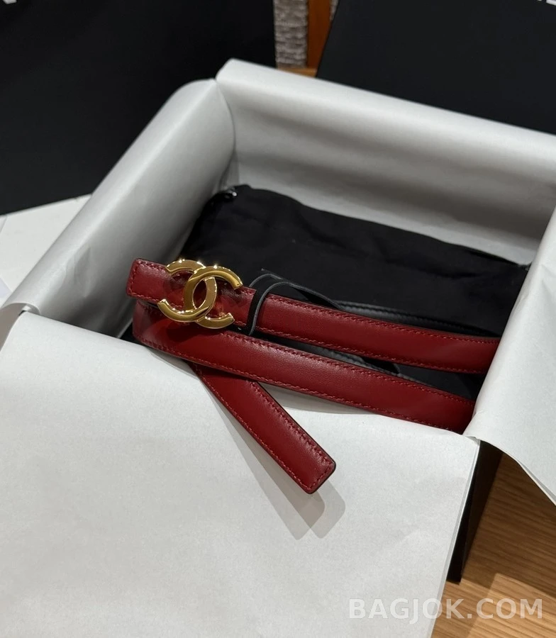 샤넬 샤넬 더블 C 슬림 레더 벨트 상세 이미지