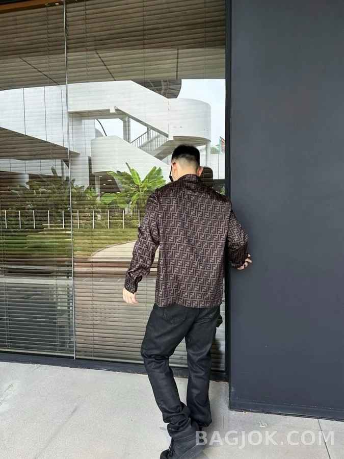 펜디 펜디 로고 실크 셔츠 상세 이미지