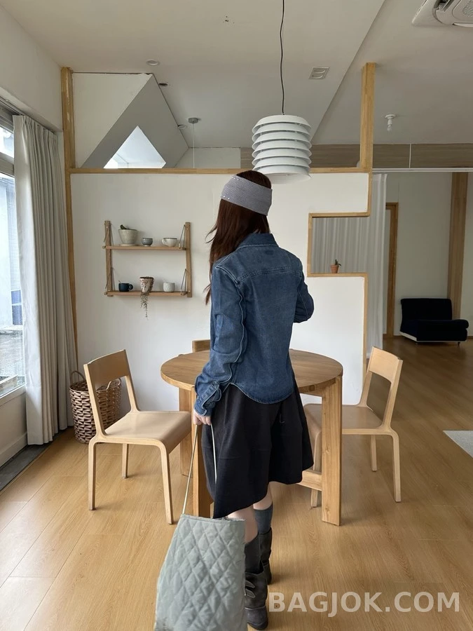 생로랑 세인트로랑 로고 자수 데님 셔츠 상세 이미지