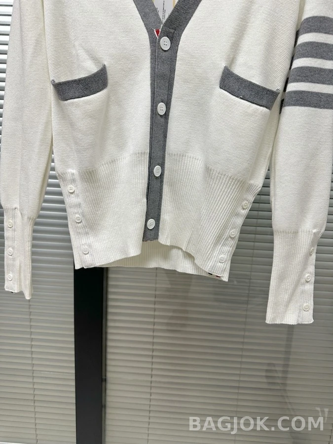 톰브라운 톰브라운 삼선 리브 니트 가디건 상세 이미지