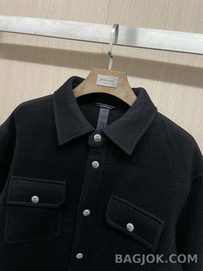 크롬하츠 크롬하츠 크로스 버튼 포켓 울 셔츠 상세 이미지