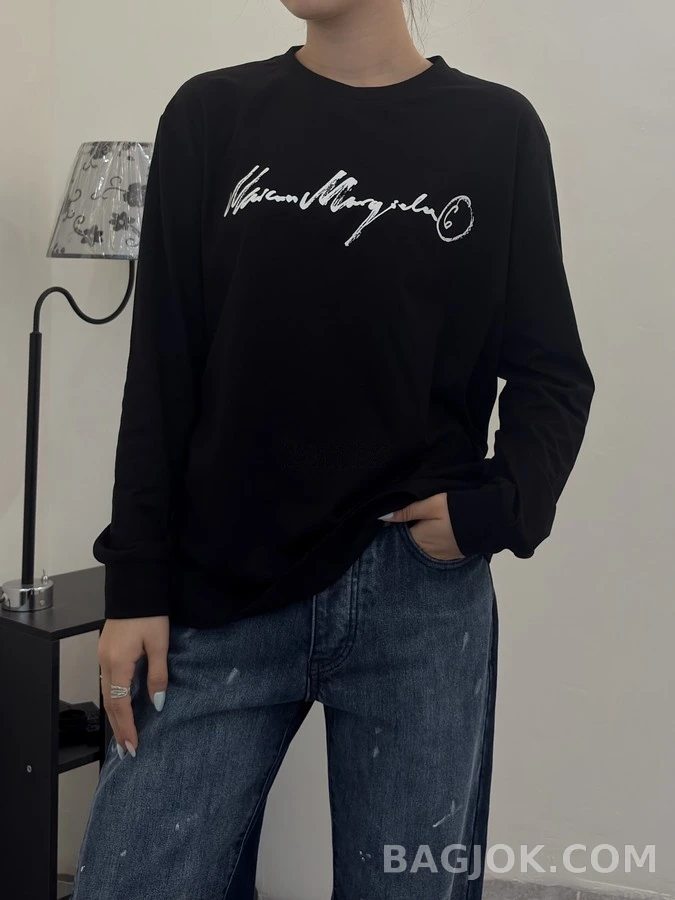 메종 마르지엘라 메종마르지엘라 손글씨 프린트 긴팔 티셔츠 상세 이미지