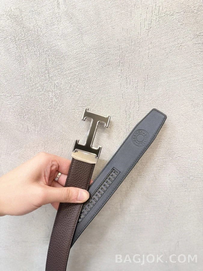 에르메스 에르메스 H 버클 오토락 양면 가죽 벨트 상세 이미지
