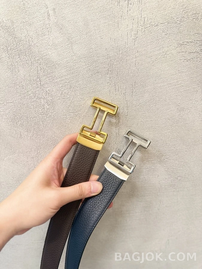 에르메스 에르메스 H 버클 오토락 양면 가죽 벨트 상세 이미지