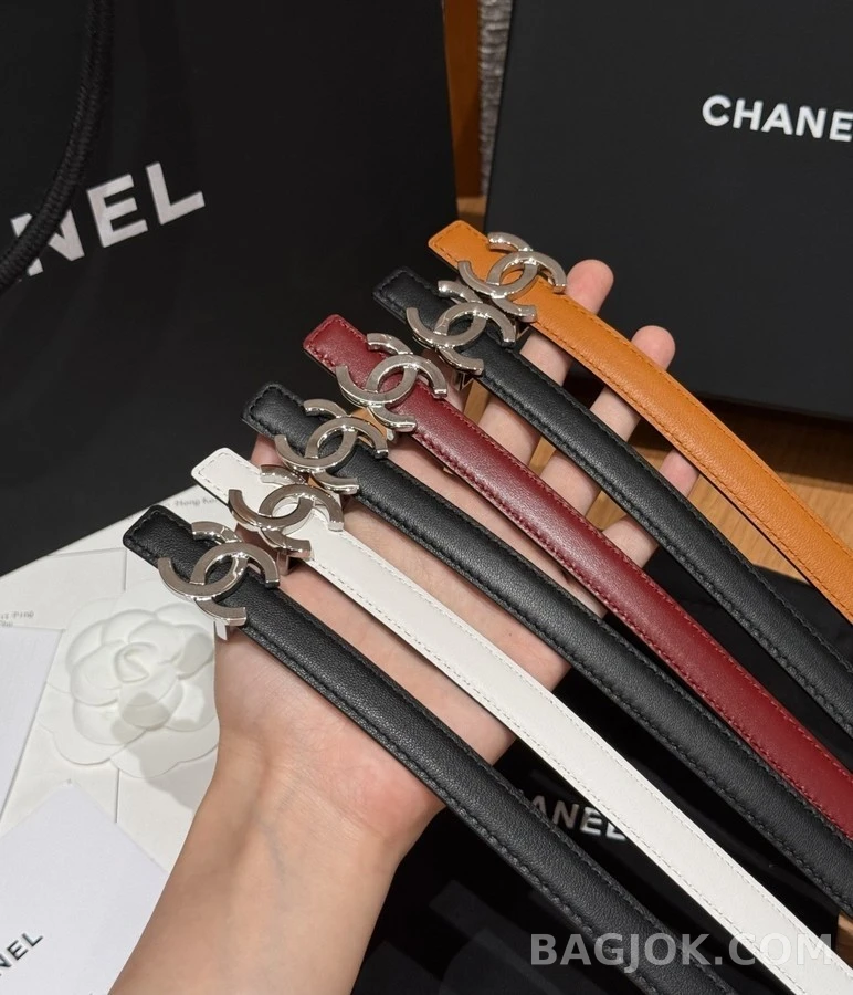 샤넬 샤넬 더블 C 버클 양면 슬림 벨트 상세 이미지