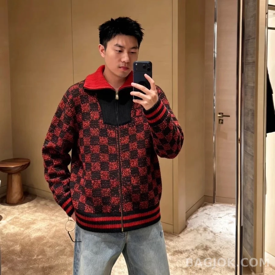 루이비통 루이비통 체커보드 집업 니트 가디건 상세 이미지