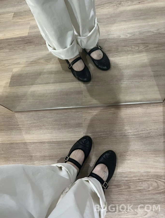 샤넬 샤넬 로고 메리제인 플랫 상세 이미지