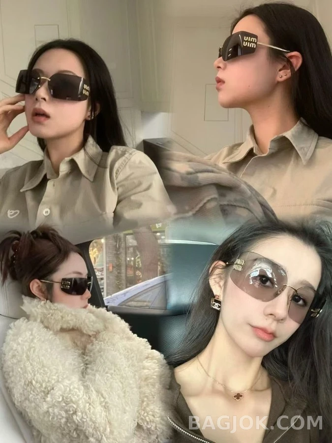 미우미우 미우미우 오버사이즈 림리스 선글라스 상세 이미지
