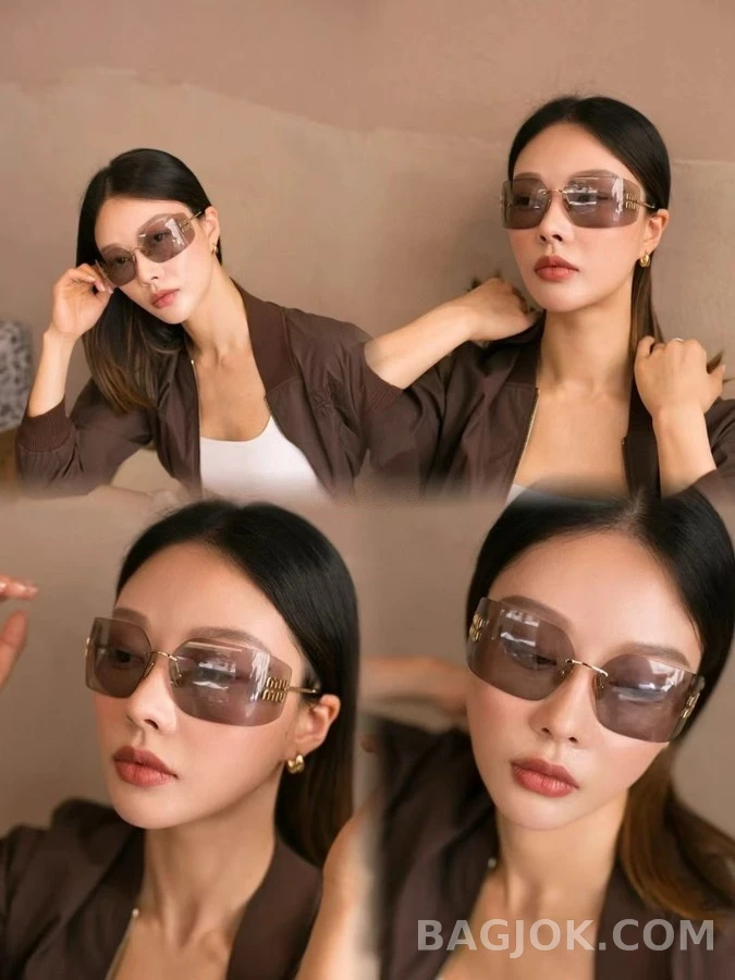 미우미우 미우미우 오버사이즈 림리스 선글라스 상세 이미지