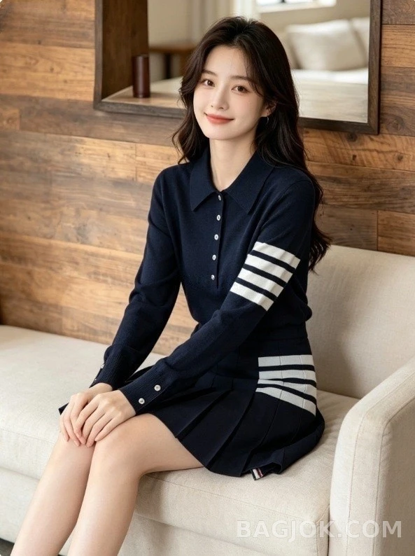 톰브라운 톰브라운 4바 니트 폴로 셔츠 상세 이미지