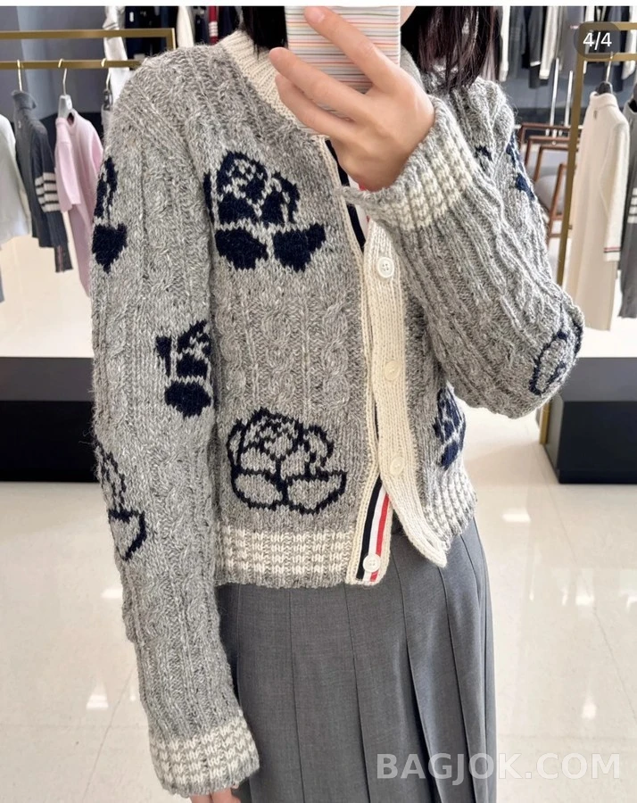 톰브라운 톰브라운 플라워 패턴 가디건 상세 이미지