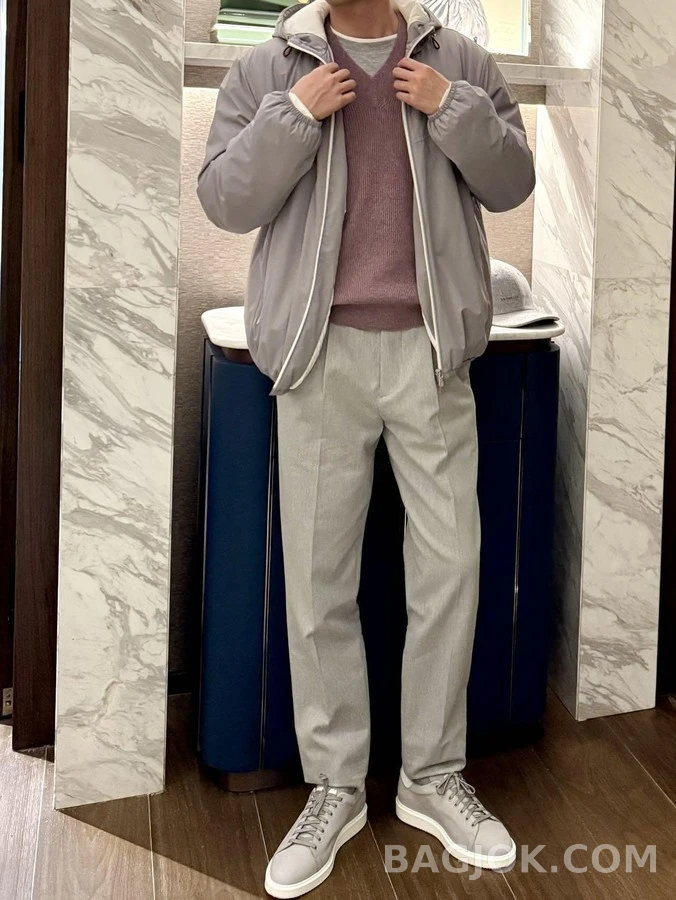 브루넬로 쿠치넬리 브루넬로 쿠치넬리 코팅 나일론 후드 집업 상세 이미지