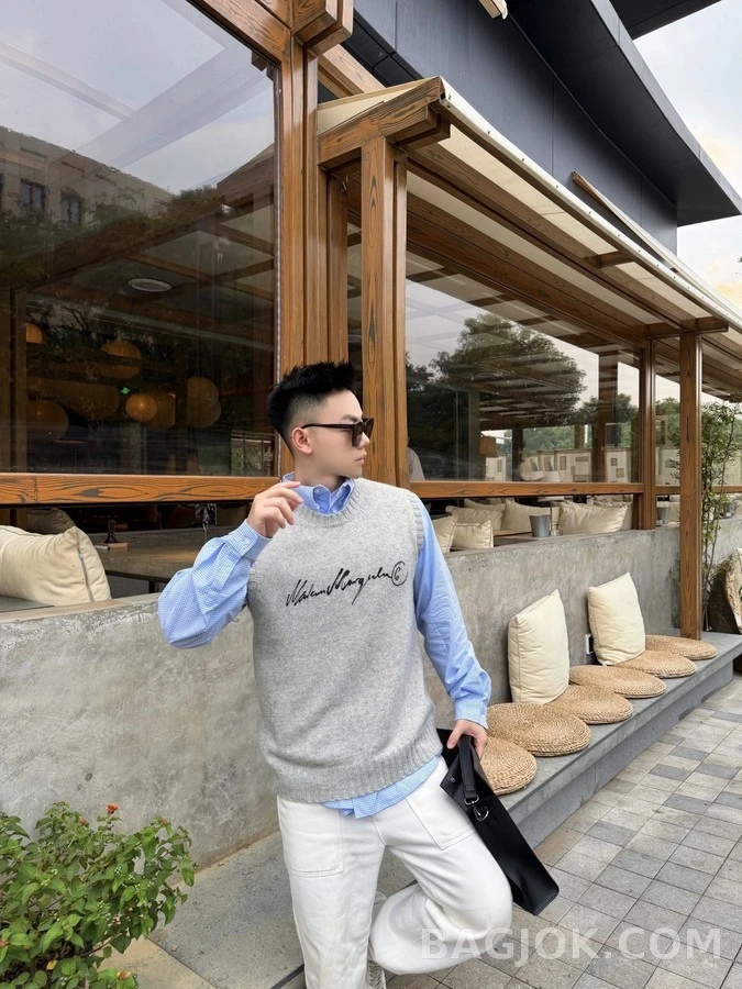 메종 마르지엘라 메종마르지엘라 레터링 니트 베스트 상세 이미지