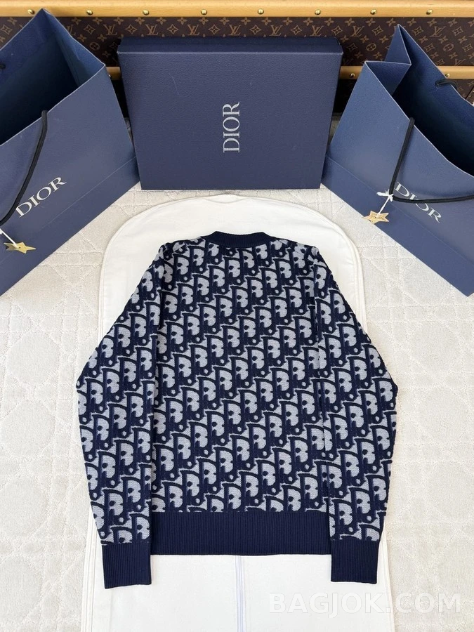 디올 디올 오블리크 라운드넥 자카드 니트 상세 이미지