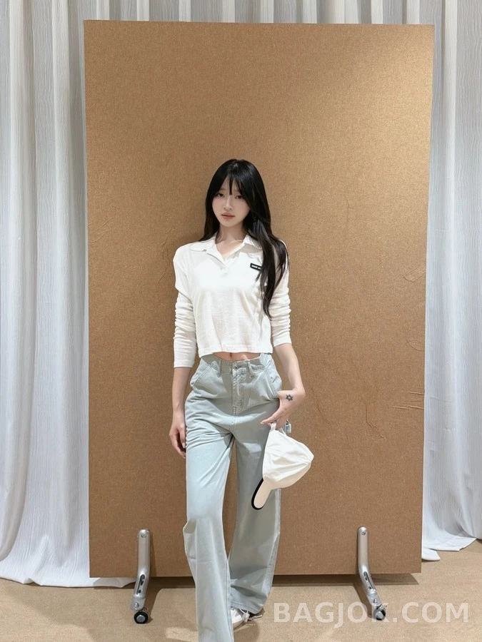 폴로 랄프 로렌 폴로 랄프 로렌 크롭 폴로 카라 긴팔 티셔츠 상세 이미지