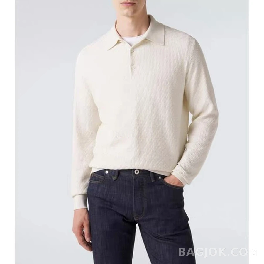 폴로 랄프 로렌 폴로 랄프 로렌 헤링본 패턴 긴팔 폴로 티셔츠 상세 이미지