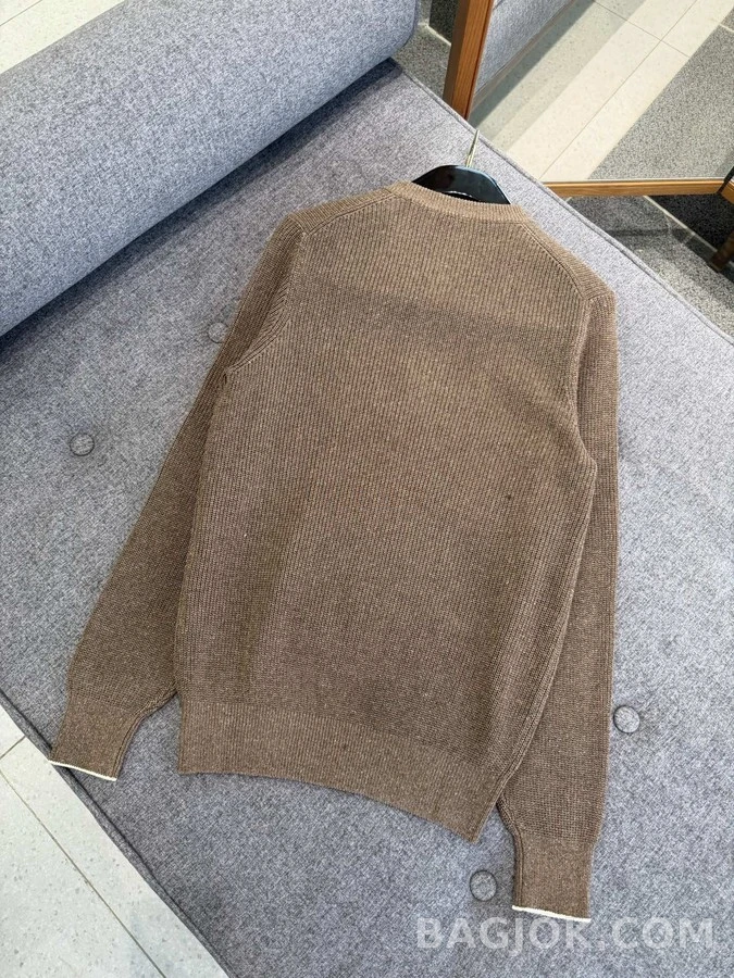 브루넬로 쿠치넬리 브루넬로 쿠치넬리 골지 헨리넥 긴팔 티셔츠 상세 이미지