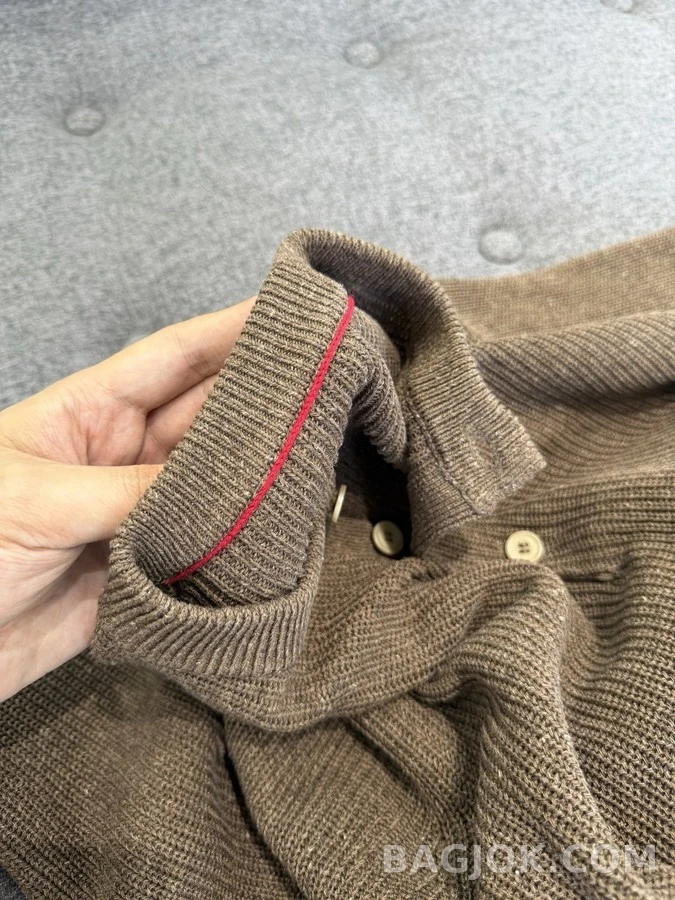 브루넬로 쿠치넬리 브루넬로 쿠치넬리 골지 헨리넥 긴팔 티셔츠 상세 이미지