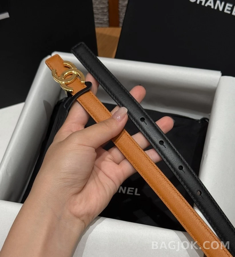 샤넬 샤넬 더블C 리버서블 가죽 벨트 상세 이미지