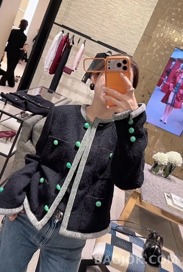 샤넬 샤넬 트위드 펄 트림 자켓 상세 이미지