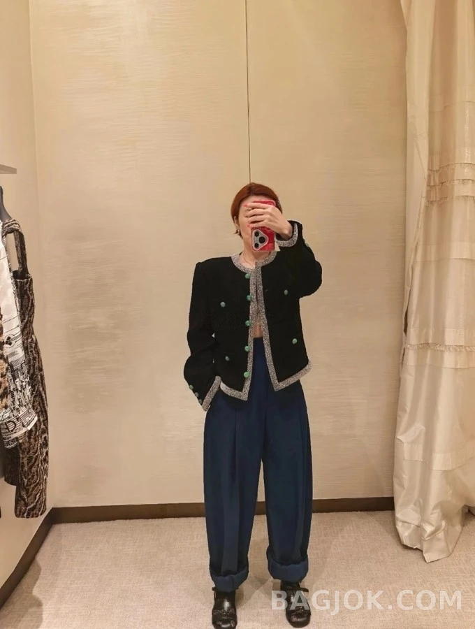 샤넬 샤넬 트위드 펄 트림 자켓 상세 이미지