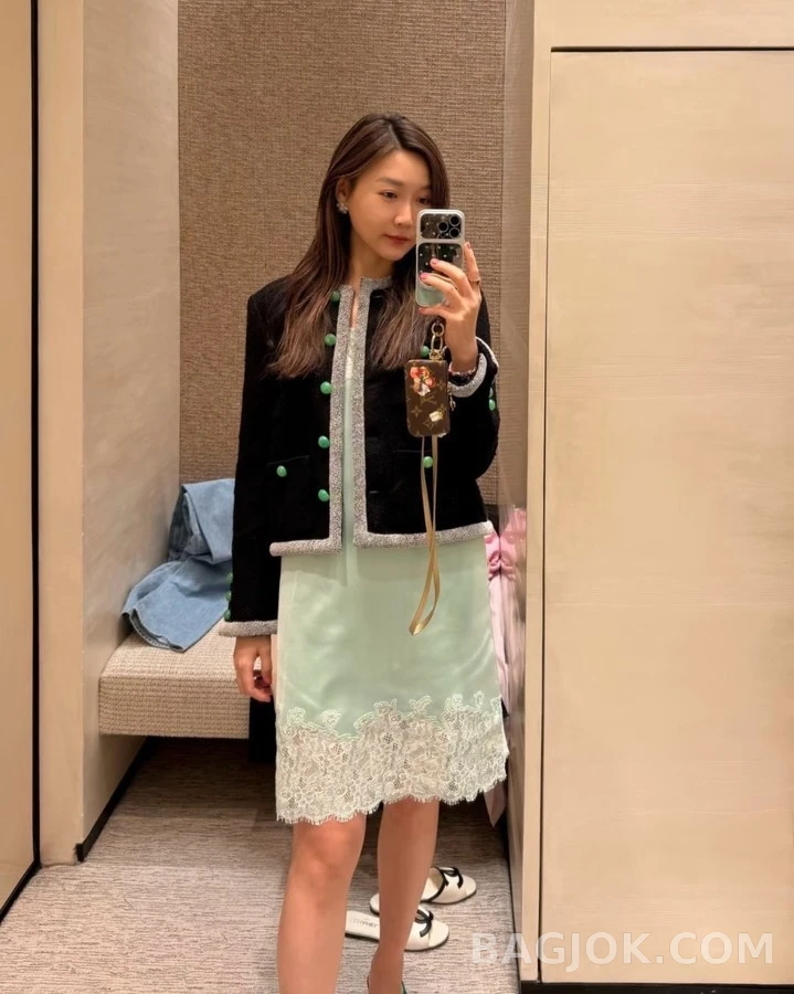 샤넬 샤넬 트위드 펄 트림 자켓 상세 이미지