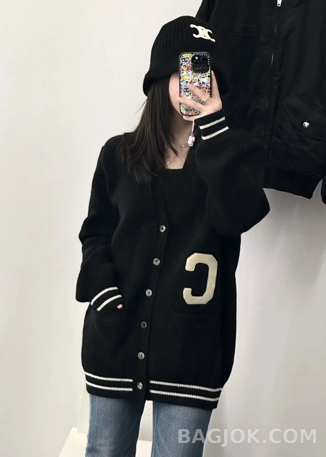 셀린느 셀린느 C 레터링 로고 가디건 상세 이미지