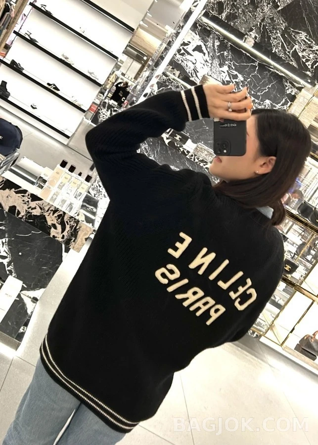 셀린느 셀린느 C 레터링 로고 가디건 상세 이미지