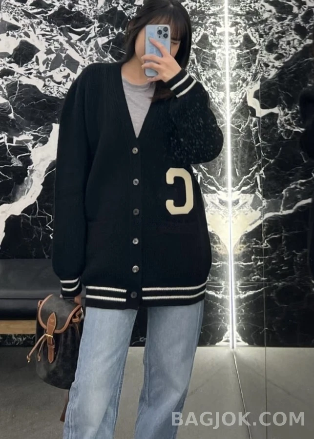셀린느 셀린느 C 레터링 로고 가디건 상세 이미지