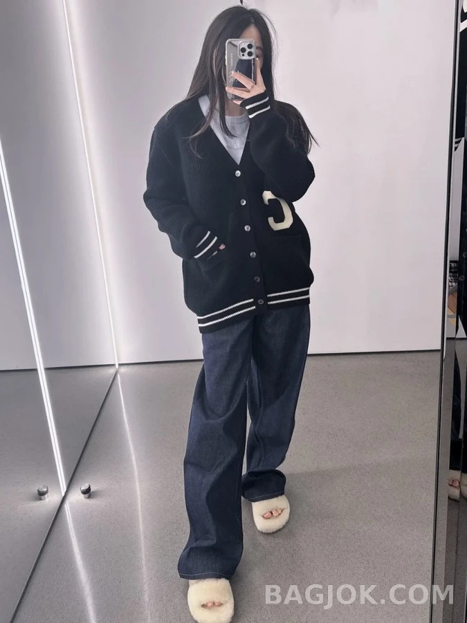 셀린느 셀린느 C 레터링 로고 가디건 상세 이미지