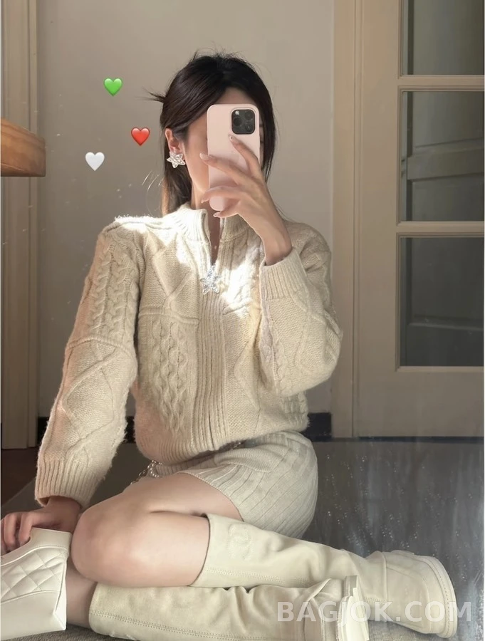 샤넬 샤넬 스웨이드 모카신 롱 부츠 상세 이미지