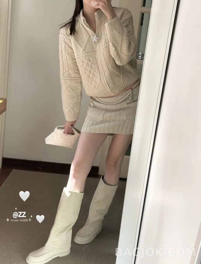 샤넬 샤넬 스웨이드 모카신 롱 부츠 상세 이미지