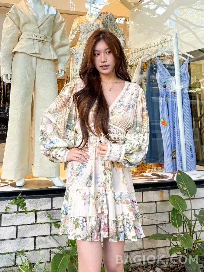 아미 아미 수채화 플라워 미니 원피스 상세 이미지