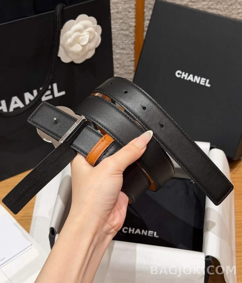 샤넬 샤넬 더블 C 버클 리버서블 벨트 상세 이미지