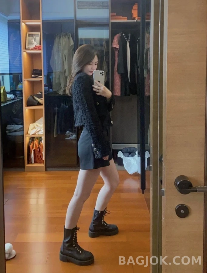 샤넬 샤넬 가죽 레이스업 플랫폼 부츠 상세 이미지