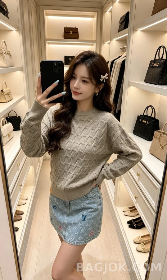 루이비통 루이비통 엠보싱 패턴 니트 스웨터 상세 이미지