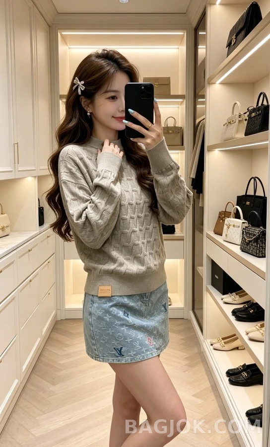 루이비통 루이비통 엠보싱 패턴 니트 스웨터 상세 이미지