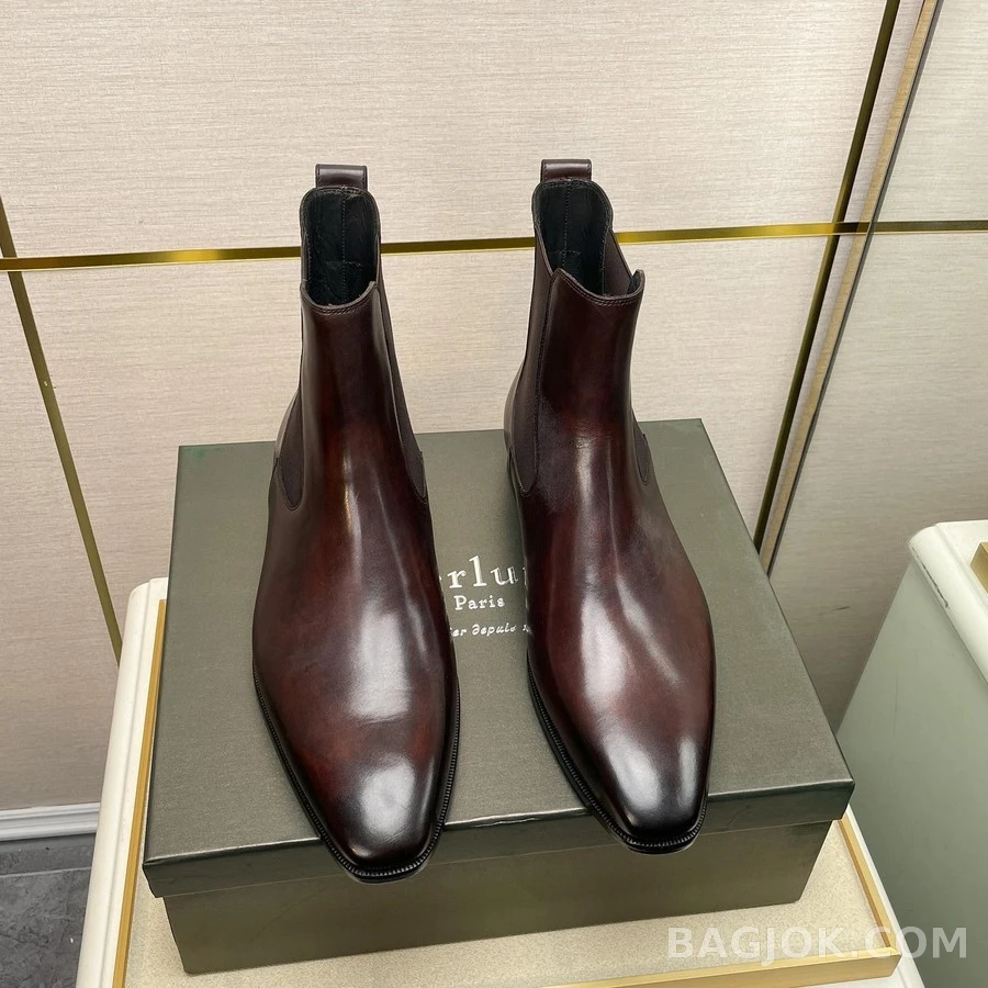벨루티 벨루티 버니싱 가죽 첼시 부츠 상세 이미지