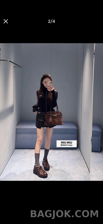 미우미우 미우미우 플랫폼 레이스업 로퍼 상세 이미지