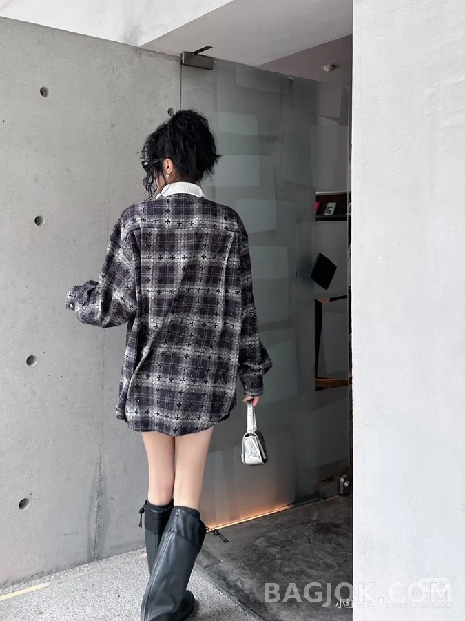 크롬하츠 크롬하츠 체크 크로스 긴팔 티셔츠 상세 이미지
