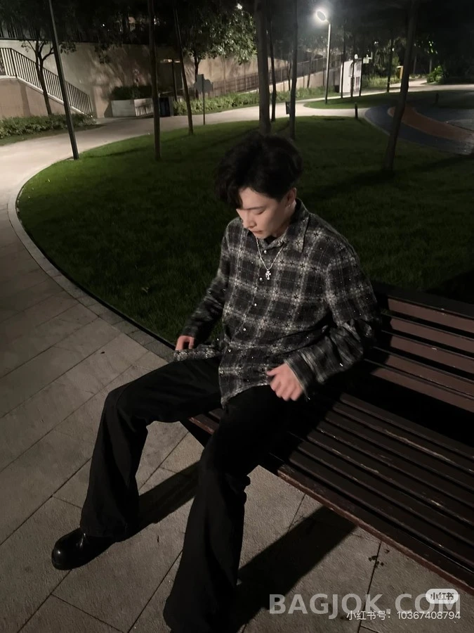 크롬하츠 크롬하츠 체크 크로스 긴팔 티셔츠 상세 이미지