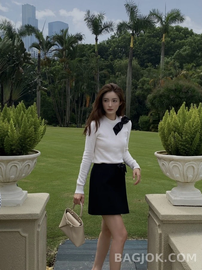 디올 디올 보우 디테일 캐시미어 스웨터 상세 이미지