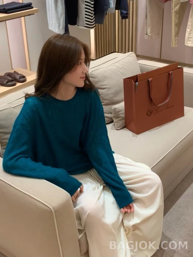 로로피아나 로로피아나 레트로 피콕그린 케이블 니트 상세 이미지