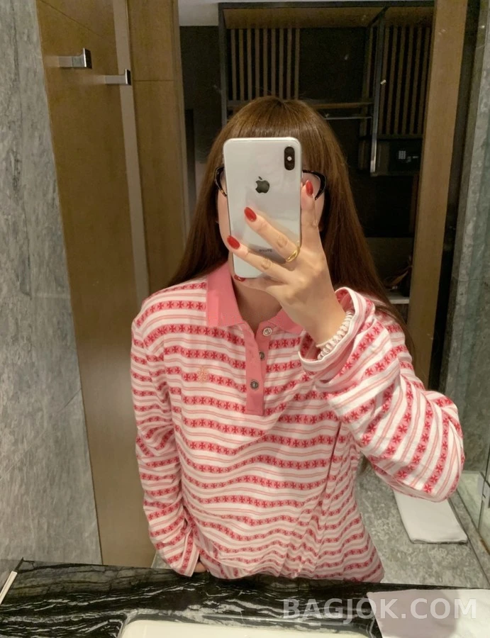 크롬하츠 크롬하츠 크로스 자카드 스트라이프 긴팔 티셔츠 상세 이미지