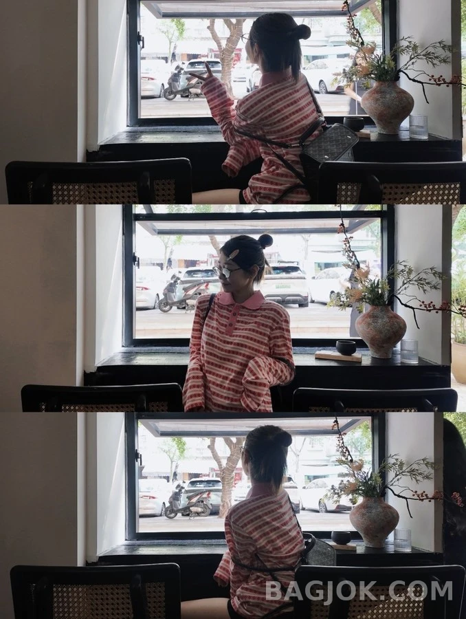 크롬하츠 크롬하츠 크로스 자카드 스트라이프 긴팔 티셔츠 상세 이미지