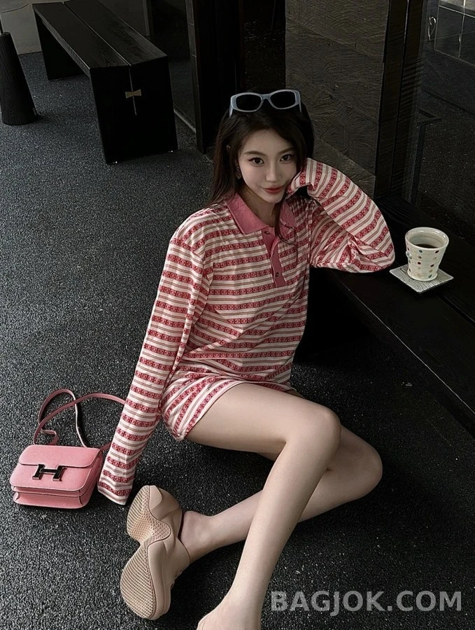 크롬하츠 크롬하츠 크로스 자카드 스트라이프 긴팔 티셔츠 상세 이미지