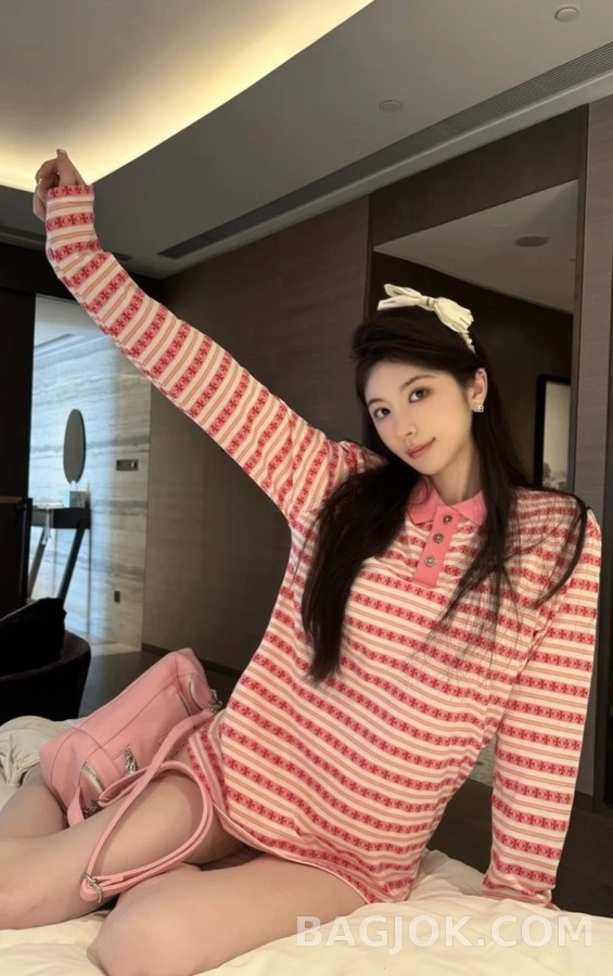 크롬하츠 크롬하츠 크로스 자카드 스트라이프 긴팔 티셔츠 상세 이미지